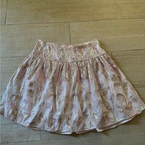 a la plage metallic embroidered skirt - pink